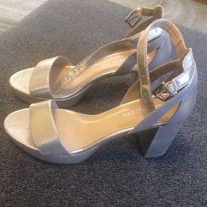 Pale gold platform sandals